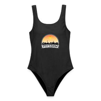 Potsdam Deutschland Skyline Vintage Sunset Travel Souv - Frauen Badeanzug - Schwarz - Vorne - AI Model Female 172 light (172cm)