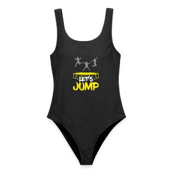 Let's Jump Trampoliner Trampolinspringen Trampolin - Frauen Badeanzug - Schwarz - Vorne - AI Model Female 172 light (172cm)