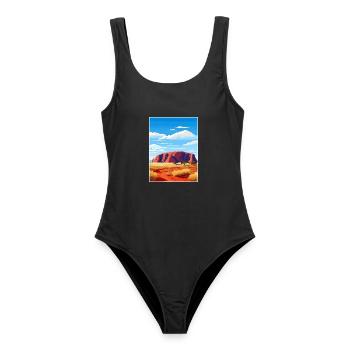Uluru Kata Tjuta Nationalpark Australien Souvenir - Frauen Badeanzug - Schwarz - Vorne - AI Model Female 172 light (172cm)