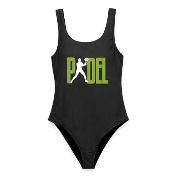 Padel Spieler Paddle Tennis - Frauen Badeanzug - Schwarz - Vorne - AI Model Female 172 light (172cm)