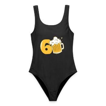 60 Years Old Beer Fan Birthday Gift Men - Women's Swimsuit - black - Front - AI Model Female 172 light (172cm)