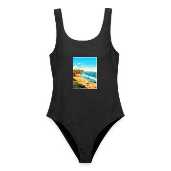 Valdes Halbinsel Argentinien Vintage Reiseposter - Frauen Badeanzug - Schwarz - Vorne - AI Model Female 172 light (172cm)