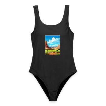 Capitol Reef National Park Vintage Reiseposter - Frauen Badeanzug - Schwarz - Vorne - AI Model Female 172 light (172cm)