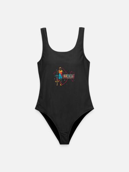 Eiserner Triathlet Zieleinlauf - Frauen Badeanzug - Schwarz