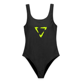 Symbol Dreieck Bürste Design Neu Gelb - Frauen Badeanzug - Schwarz - Vorne - AI Model Female 172 light (172cm)