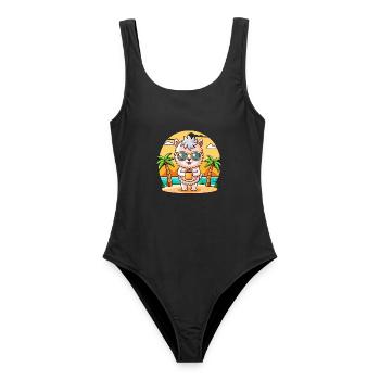 Alpaga Funny Cartoon Lunettes de soleil de plage d’été - Maillot de bain femme - noir - Devant - AI Model Female 172 light (172cm)