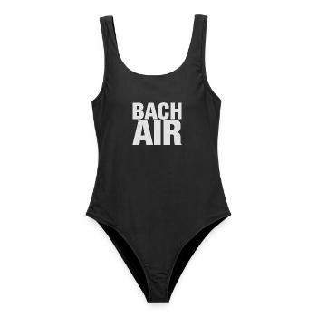 Johann Sebastian Bach Air T-Shirt lustiger Spruch - Frauen Badeanzug - Schwarz - Vorne - AI Model Female 172 light (172cm)