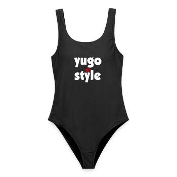 yugo style - Frauen Badeanzug - Schwarz - Vorne - AI Model Female 172 light (172cm)