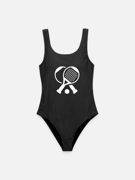 Padel Motiv mit Padelschläger Padel Tennis Spieler - Frauen Badeanzug - Schwarz