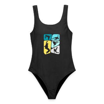 Breakdance Breakdancer Kinder Jungen Breakdancing - Frauen Badeanzug - Schwarz - Vorne - AI Model Female 172 light (172cm)
