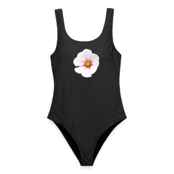 weiße Blume Cosmea - Frauen Badeanzug - Schwarz - Vorne - AI Model Female 172 light (172cm)