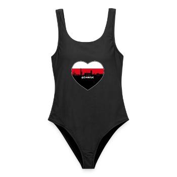 Danzig Polen Flagge Skyline Reise Souvenir - Frauen Badeanzug - Schwarz - Vorne - AI Model Female 172 light (172cm)