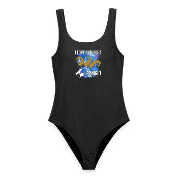 Poisson-chat Poisson-chat Pêche Silhouette de poisson-chat et taches de couleur - Maillot de bain femme - noir - Devant - AI Model Female 172 light (172cm)