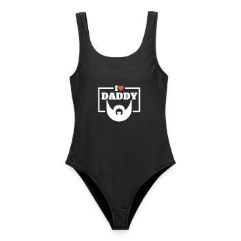 I love Daddy - Bart Motiv für Papa - Frauen Badeanzug - Schwarz - Vorne - AI Model Female 172 light (172cm)