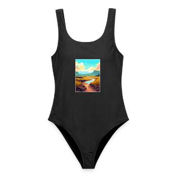 Vulkane Nationalpark Vulkan Hawaii Souvenir - Frauen Badeanzug - Schwarz - Vorne - AI Model Female 172 light (172cm)