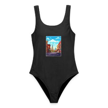 Nashville Tennessee Vintage Reiseposter Souvenir - Frauen Badeanzug - Schwarz - Vorne - AI Model Female 172 light (172cm)