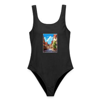 Nürnberg Dekoration Deutschland Vintage Reiseposter - Frauen Badeanzug - Schwarz - Vorne - AI Model Female 172 light (172cm)