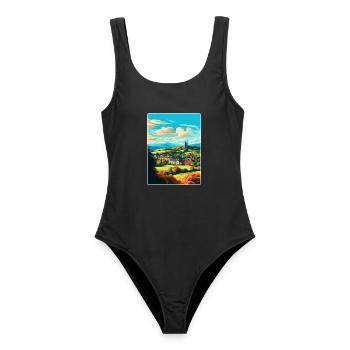 Great Malvern England Uk Travel Poster Souvenir - Women's Swimsuit - black - Front - AI Model Female 172 light (172cm)