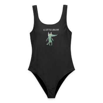 Work job sayings workhorse office humor wolves - Women's Swimsuit - black - Front - AI Model Female 172 light (172cm)