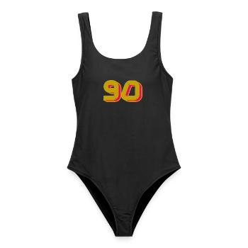90. 90 ANS. 90e ANNIVERSAIRE. ANNIVERSAIRE 90 ANS. - Maillot de bain femme - noir - Devant - AI Model Female 172 light (172cm)