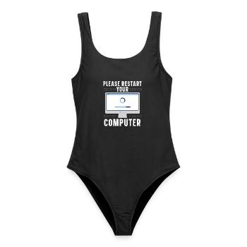 Please Restart Your Computer Coding Tech Support - Frauen Badeanzug - Schwarz - Vorne - AI Model Female 172 light (172cm)
