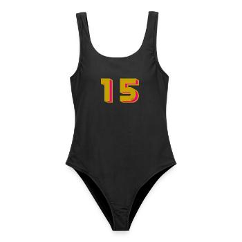 15. 15 ANS. 15e ANNIVERSAIRE. ANNIVERSAIRE 15 ANS. - Maillot de bain femme - noir - Devant - AI Model Female 172 light (172cm)