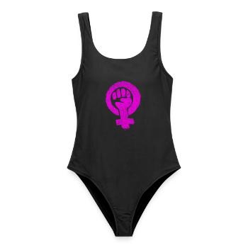 Feminist Emancipation Feminsm Feminism Equality - Women's Swimsuit - black - Front - AI Model Female 172 light (172cm)
