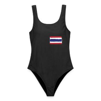 Thailand Flagge used look - Frauen Badeanzug - Schwarz - Vorne - AI Model Female 172 light (172cm)