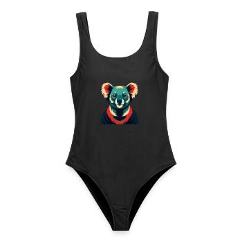Koala dessin animé personnage animal de compagnie coloré - Maillot de bain femme - noir - Devant - AI Model Female 172 light (172cm)