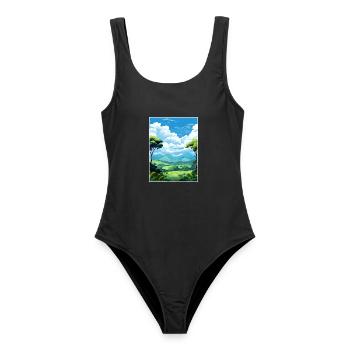 Daintree Regenwald Australien Deko Reiseposter - Frauen Badeanzug - Schwarz - Vorne - AI Model Female 172 light (172cm)