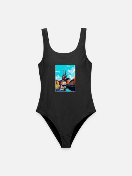 Uppsala Schweden Vintage Reiseplakat Souvenir WPA - Frauen Badeanzug - Schwarz