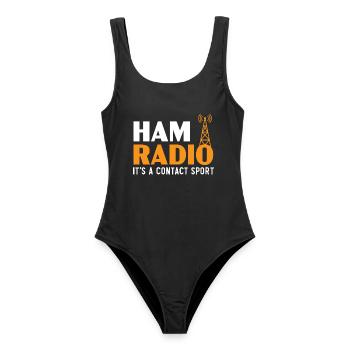 Ham Radio Es ist ein Kontaktsport Operator Ham Rad - Frauen Badeanzug - Schwarz - Vorne - AI Model Female 172 light (172cm)