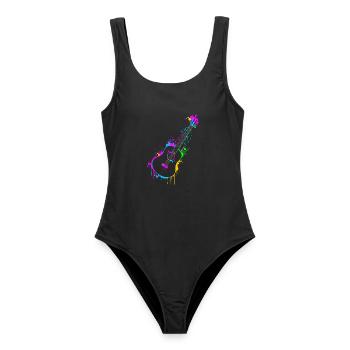 Gitarre - Frauen Badeanzug - Schwarz - Vorne - AI Model Female 172 light (172cm)