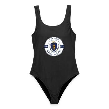 Taunton Massachusetts Flagge USA Souvenir Abzeichen - Frauen Badeanzug - Schwarz - Vorne - AI Model Female 172 light (172cm)