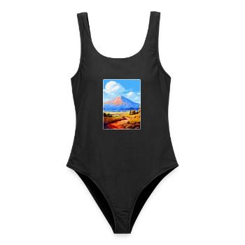 Teide Nationalpark Spanien Vintage Reiseplakat - Frauen Badeanzug - Schwarz - Vorne - AI Model Female 172 light (172cm)