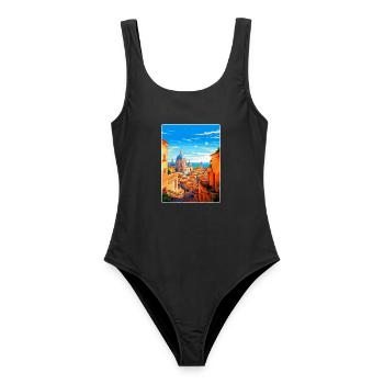 Rom Italien Vintage Reiseplakat Souvenir Souvenir - Frauen Badeanzug - Schwarz - Vorne - AI Model Female 172 light (172cm)