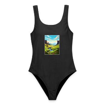 Isle Of Skye Schottland Vintage Reiseposter WPA - Frauen Badeanzug - Schwarz - Vorne - AI Model Female 172 light (172cm)