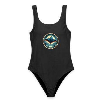 Ray Fish - Women's Swimsuit - black - Front - AI Model Female 172 light (172cm)