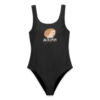 Blatt Herbst Baum Orange Herbstblätter Saison - Frauen Badeanzug - Schwarz - Vorne - AI Model Female 172 light (172cm)