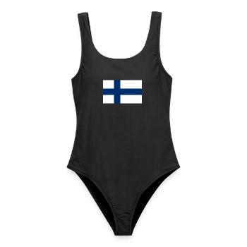 Finnland - Frauen Badeanzug - Schwarz - Vorne - AI Model Female 172 light (172cm)