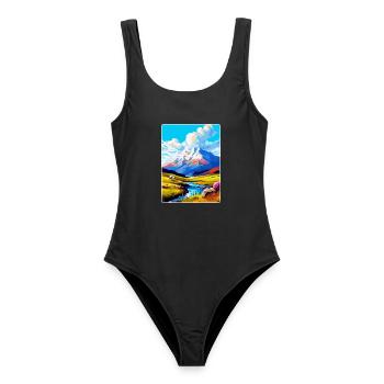 Ben Nevis Scotland Uk Vintage Travel Poster WPA - Women's Swimsuit - black - Front - AI Model Female 172 light (172cm)