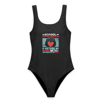 Sozialarbeiter Job Beruf Soziale Wohlfahrt - Frauen Badeanzug - Schwarz - Vorne - AI Model Female 172 light (172cm)