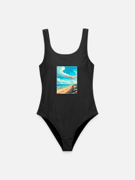 Zandvoort Niederlande Vintage Reiseplakat WPA - Frauen Badeanzug - Schwarz