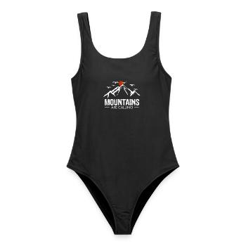 Klettern Bergsteigen Bergsport Sportklettern - Frauen Badeanzug - Schwarz - Vorne - AI Model Female 172 light (172cm)