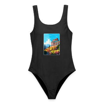 Ancient Corinth Greece Vintage Travel Poster WPA - Women's Swimsuit - black - Front - AI Model Female 172 light (172cm)