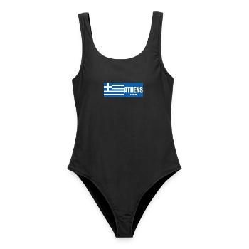 Athens City with Greek Flag - Women's Swimsuit - black - Front - AI Model Female 172 light (172cm)