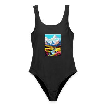 Ben Nevis Scotland Uk Vintage Travel Poster WPA - Women's Swimsuit - black - Front - AI Model Female 172 light (172cm)