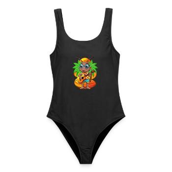 Lustige Ameise Cartoon Sommer Strand Sonnenbrille Gitarre - Frauen Badeanzug - Schwarz - Vorne - AI Model Female 172 light (172cm)