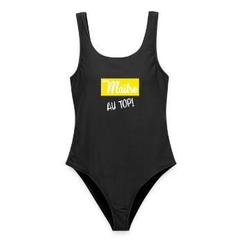 MASTER. MASTER. HUMOR - Women's Swimsuit - black - Front - AI Model Female 172 light (172cm)