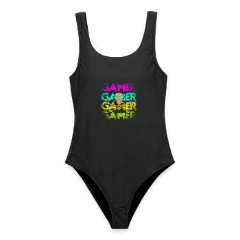 Gamer - Frauen Badeanzug - Schwarz - Vorne - AI Model Female 172 light (172cm)